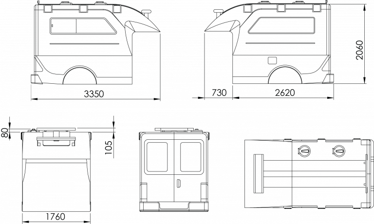 Bloco de fibra - Desenho técnico